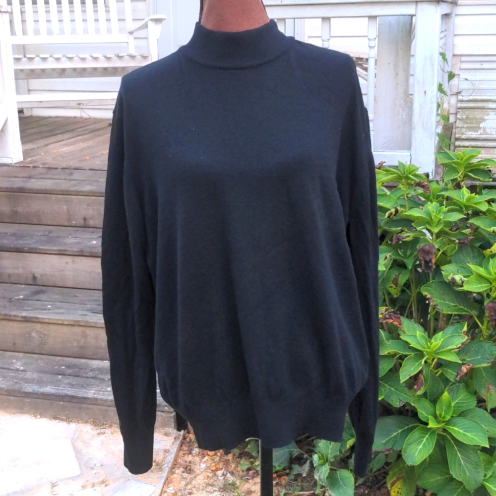 Principe Men's Black Mock Neck Long Sleeve Sweater Made in Italy NWT